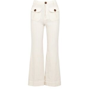 Free People Cream Flare Pants